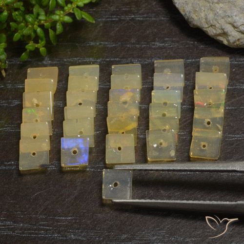 5.19ctw Natürlicher Mehrfarbig Opal, Quadrat, Transparent