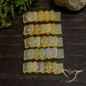 5.96 ct natürliche Mehrfarbig Opal-Edelsteine, Quadrat, Transparent