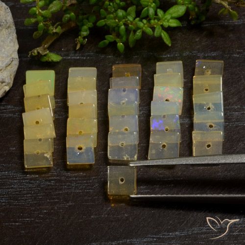 5.75ctw Natürlicher Mehrfarbig Opal, Quadrat, Transparent, Photo A