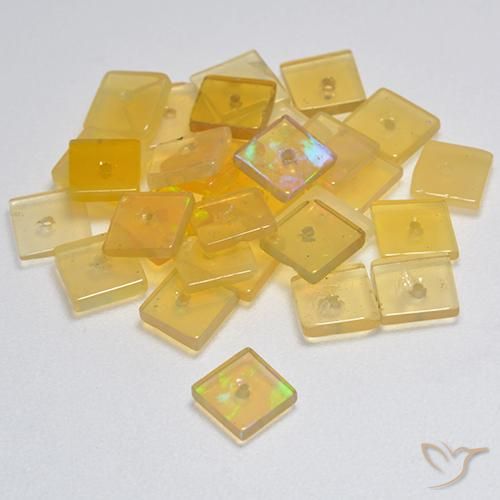 5.62 ct natürliche Mehrfarbig Opal-Edelsteine, Quadrat, Transparent