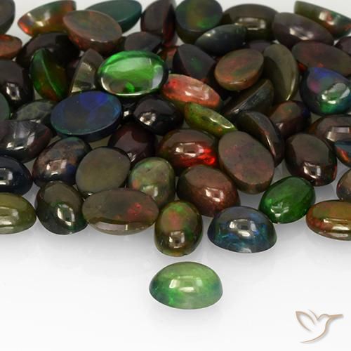 0.32ct Natürlicher Mehrfarbig Opal, Oval, Lichtdurchlässig