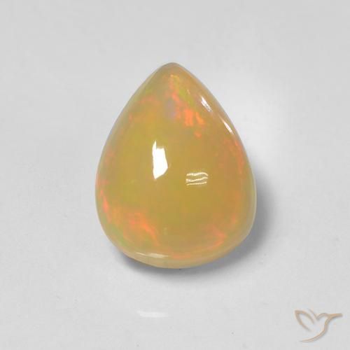 1.37ct Natürlicher Mehrfarbig Opal, Birnenform, Lichtdurchlässig
