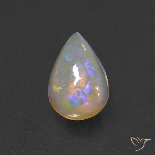 1.36ct Natürlicher Mehrfarbig Opal, Birnenform, Transparent, Photo A