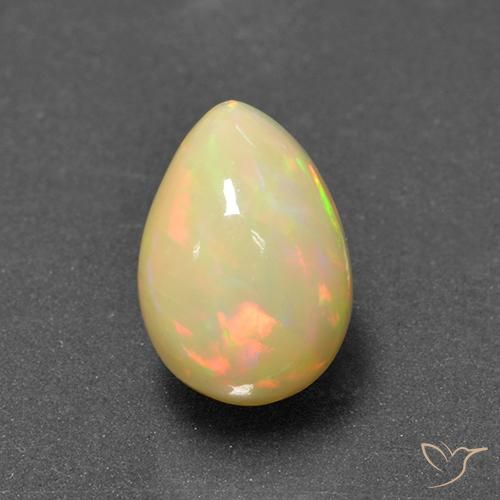 1.72ct Natürlicher Mehrfarbig Opal, Birnenform, Lichtdurchlässig, Photo A