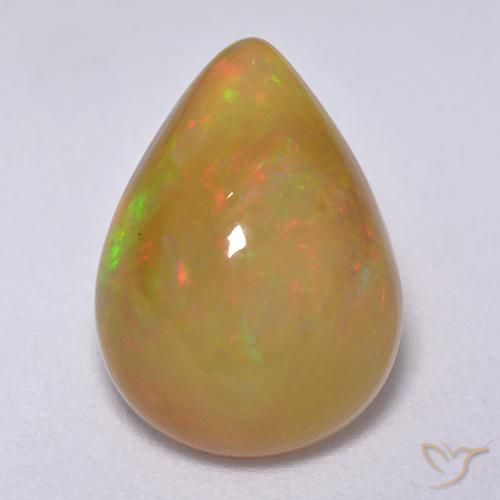 3.78ct Natürlicher Mehrfarbig Opal, Birnenform, Lichtdurchlässig, Photo A