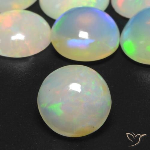 0.71ct Natürlicher Mehrfarbig Opal, Runden, Transparent