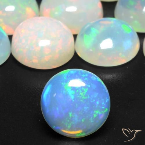 0.81ct Natürlicher Mehrfarbig Opal, Runden, Transparent