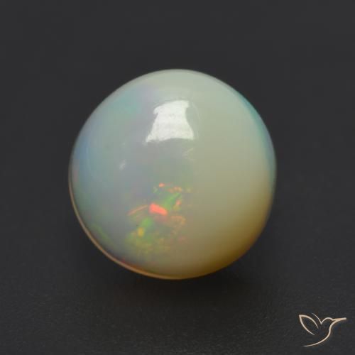 0.82ct Natürlicher Mehrfarbig Opal, Runden, Lichtdurchlässig