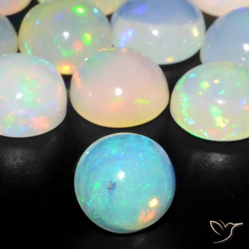 0.87ct Natürlicher Mehrfarbig Opal, Runden, Transparent
