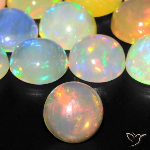 0.86ct Natürlicher Mehrfarbig Opal, Runden, Transparent