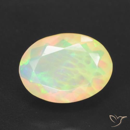 1.15ct Natürlicher Mehrfarbig Opal, Oval, Lichtdurchlässig