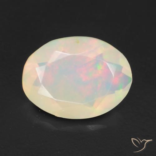 0.96ct Natürlicher Mehrfarbig Opal, Oval, Transparent