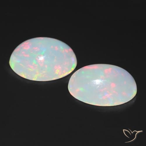 1.51 ct natürliche Mehrfarbig Opal-Edelsteine, Oval, Transparent