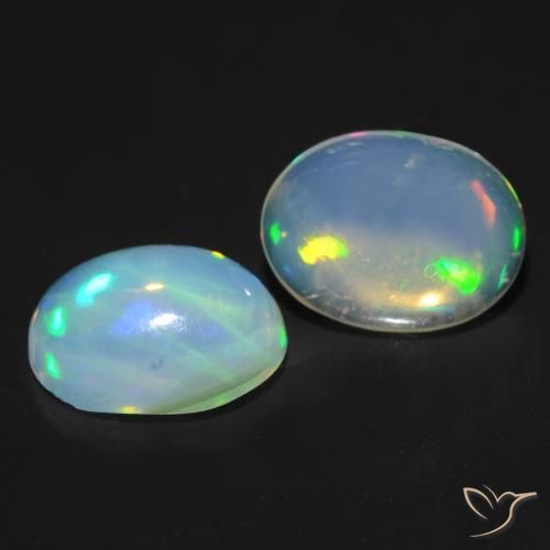 1.58 ct natürliche Mehrfarbig Opal-Edelsteine, Oval, Transparent