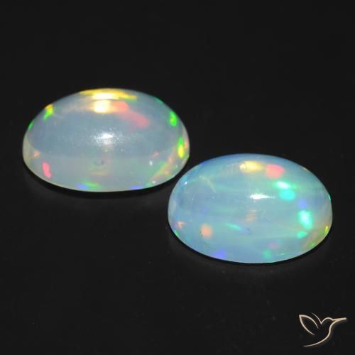 1.58 ct natürliche Mehrfarbig Opal-Edelsteine, Oval, Transparent