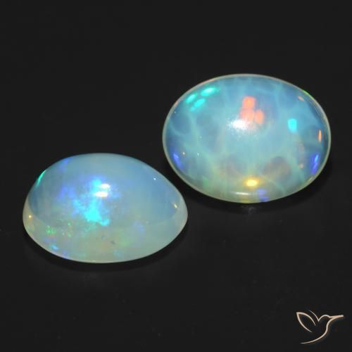 1.78 ct natürliche Mehrfarbig Opal-Edelsteine, Oval, Transparent