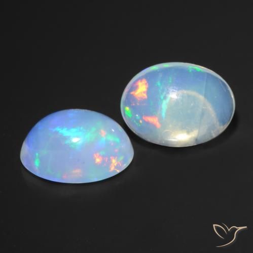 1.62 ct natürliche Mehrfarbig Opal-Edelsteine, Oval, Transparent