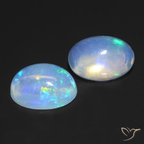 0.78 ct natürliche Mehrfarbig Opal-Edelsteine, Oval, Transparent