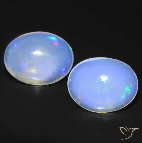 1.46ctw Natürlicher Bläulich-weiß Opal, Oval, Transparent