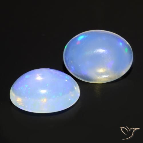 1.46 ct natürliche Bläulich-weiß Opal-Edelsteine, Oval, Transparent