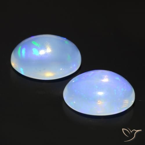 1.46 ct natürliche Bläulich-weiß Opal-Edelsteine, Oval, Transparent