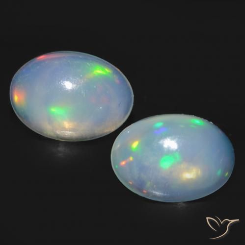 0.89ctw Natürlicher Bläulich-weiß Opal, Oval, Transparent