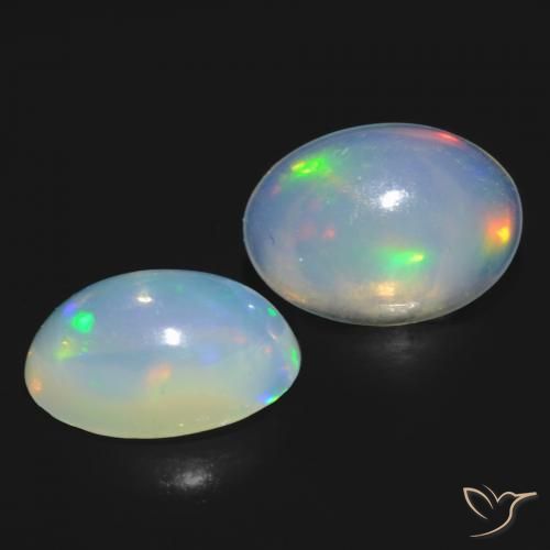 0.89 ct natürliche Bläulich-weiß Opal-Edelsteine, Oval, Transparent