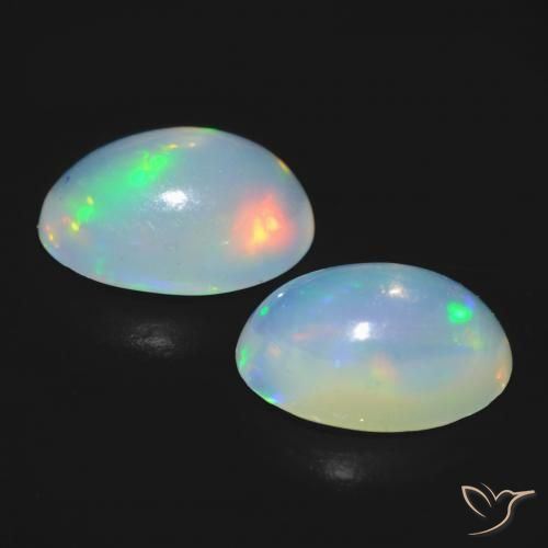 0.89 ct natürliche Bläulich-weiß Opal-Edelsteine, Oval, Transparent