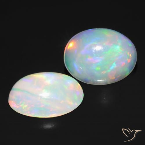1.48 ct natürliche Mehrfarbig Opal-Edelsteine, Oval, Transparent