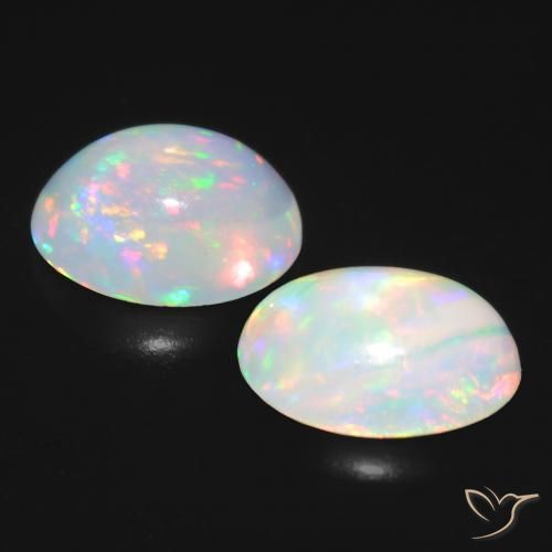 1.48 ct natürliche Mehrfarbig Opal-Edelsteine, Oval, Transparent