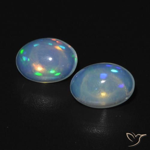 0.89ctw Natürlicher Bläulich-weiß Opal, Oval, Transparent