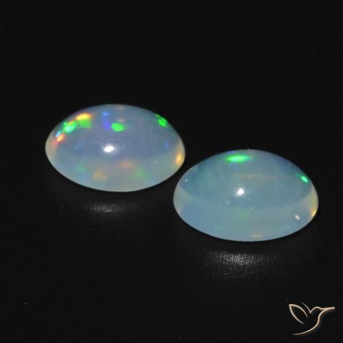 0.89 ct natürliche Bläulich-weiß Opal-Edelsteine, Oval, Transparent