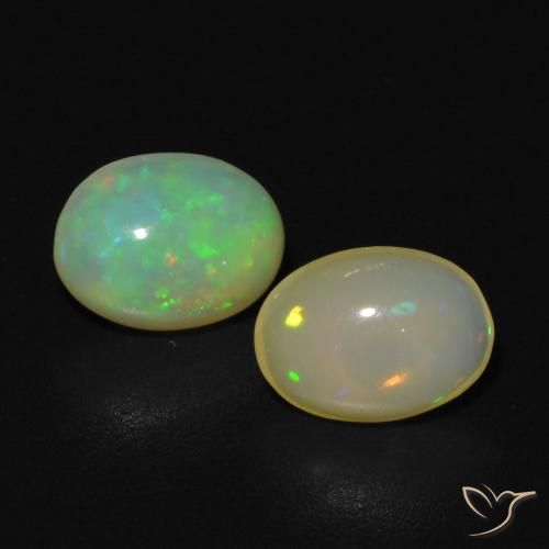 0.99ctw Natürlicher Mehrfarbig Opal, Oval, Transparent