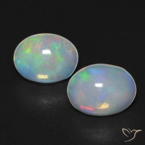 0.95ctw Natürlicher Mehrfarbig Opal, Oval, Transparent