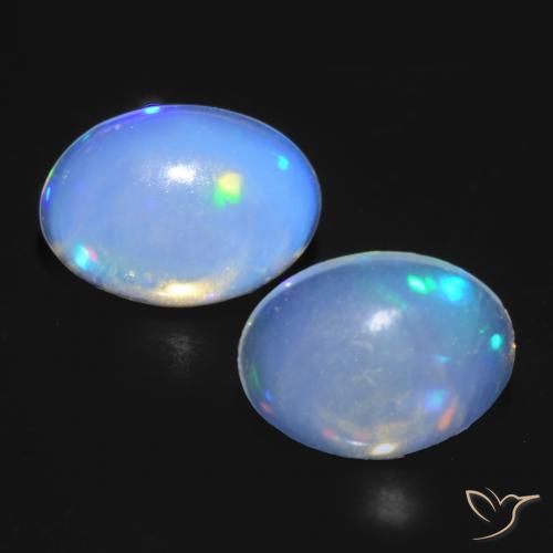 0.85ctw Natürlicher Bläulich-weiß Opal, Oval, Transparent