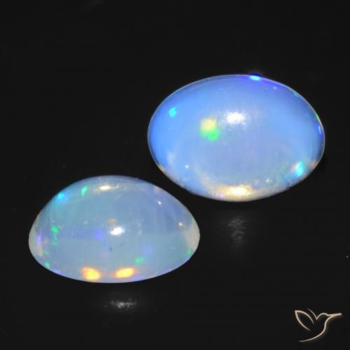 0.85 ct natürliche Bläulich-weiß Opal-Edelsteine, Oval, Transparent