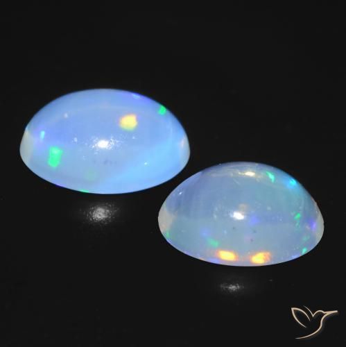 0.85 ct natürliche Bläulich-weiß Opal-Edelsteine, Oval, Transparent