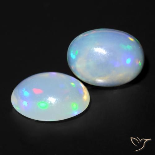 1.65 ct natürliche Mehrfarbig Opal-Edelsteine, Oval, Transparent