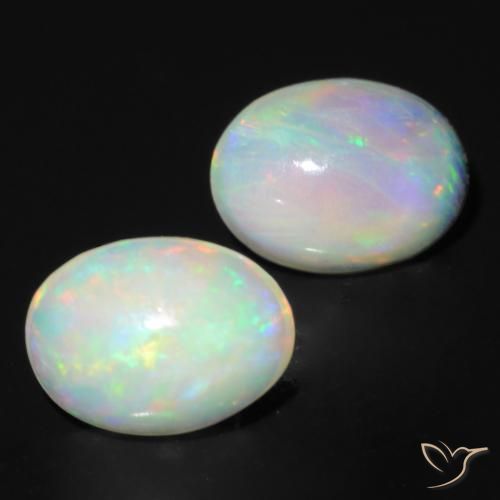 1.11ctw Natürlicher Mehrfarbig Opal, Oval, Lichtdurchlässig