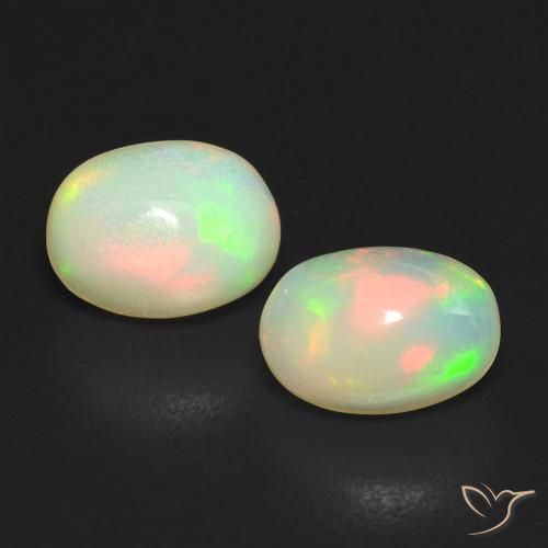 1.12ctw Natürlicher Mehrfarbig Opal, Oval, Lichtdurchlässig