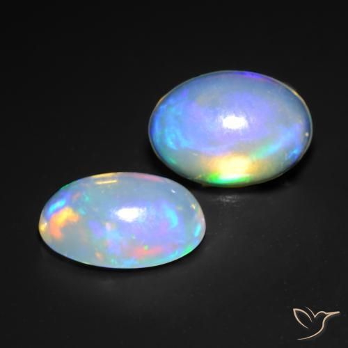 0.99 ct natürliche Mehrfarbig Opal-Edelsteine, Oval, Transparent