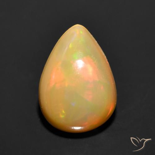 0.89ct Natürlicher Mehrfarbig Opal, Birnenform, Lichtdurchlässig