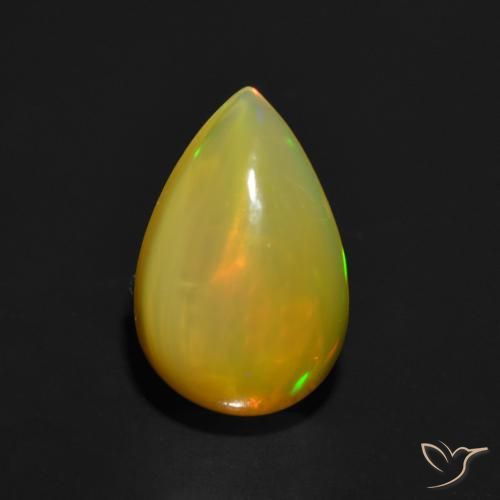 0.98ct Natürlicher Mehrfarbig Opal, Birnenform, Lichtdurchlässig