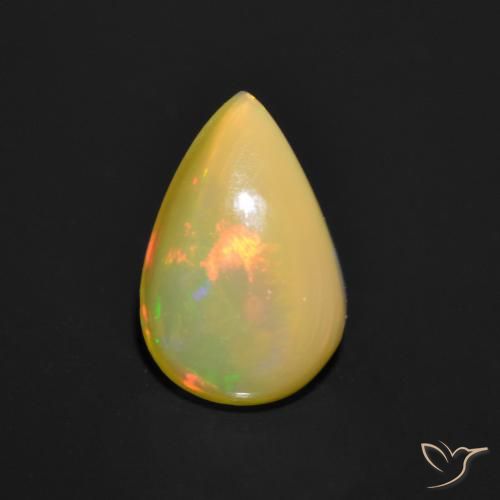 0.85ct Natürlicher Mehrfarbig Opal, Birnenform, Lichtdurchlässig, Photo A