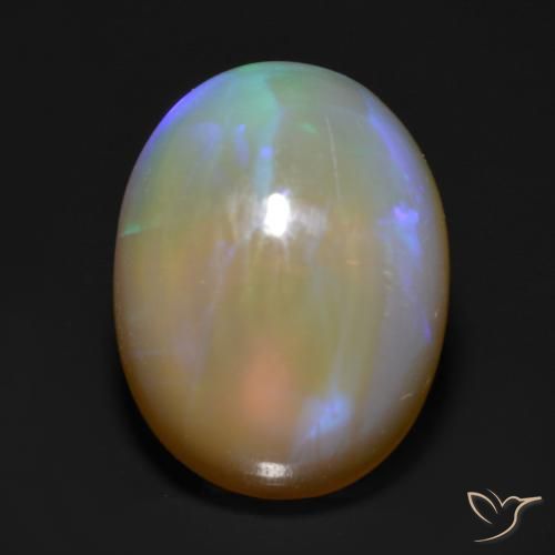 1.38ct Natürlicher Mehrfarbig Opal, Oval, Transparent