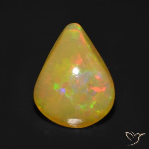 0.72ct Natürlicher Mehrfarbig Opal, Birnenform, Lichtdurchlässig