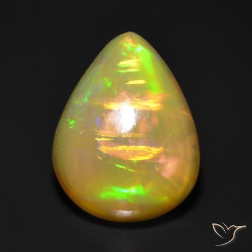 1.19ct Natürlicher Mehrfarbig Opal, Birnenform, Lichtdurchlässig