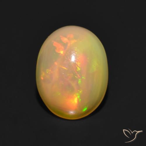 1.00ct Natürlicher Mehrfarbig Opal, Oval, Lichtdurchlässig