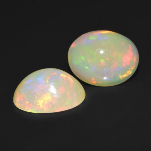 2,45 ct natürliche Mehrfarbig Opal-Edelsteine, Oval Schliff, Lichtdurchlässig