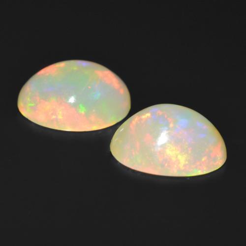 2,45 ct natürliche Mehrfarbig Opal-Edelsteine, Oval Schliff, Lichtdurchlässig